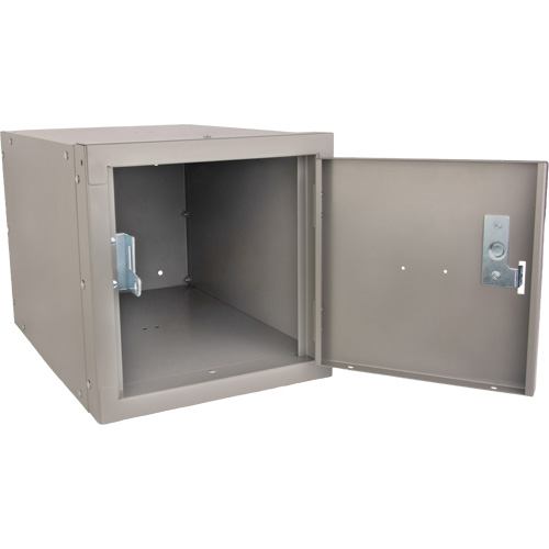 Casier cubique empilable, 12" x 18" x 12", Acier, Gris, D&eacute;mont&eacute; Planification Entrepots Molloy