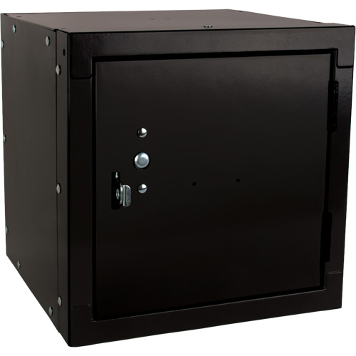 Casier cubique empilable, 12" x 12" x 12", Acier, Noir, D&eacute;mont&eacute; Planification Entrepots Molloy