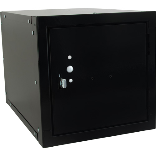 Casier cubique empilable, 12" x 18" x 12", Acier, Noir, D&eacute;mont&eacute; Planification Entrepots Molloy