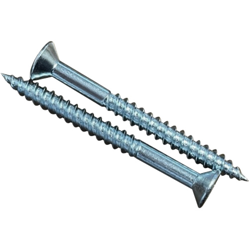Flat SOC Wood Screws, #10 x 2" L, Zinc Plated Planification Entrepots Molloy
