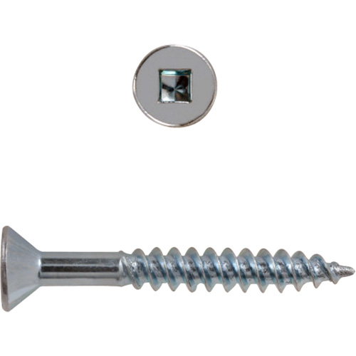 Flat Head Square Drive Wood Screws, #8 x 2-1/2" L, Zinc Plated Planification Entrepots Molloy