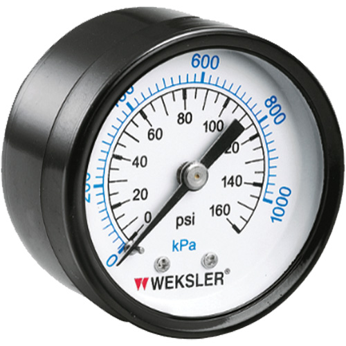 Manom&egrave;tre sec,  1-1/2", 0 - 160 psi, Fixation arri&egrave;re, Analogique Planification Entrepots Molloy