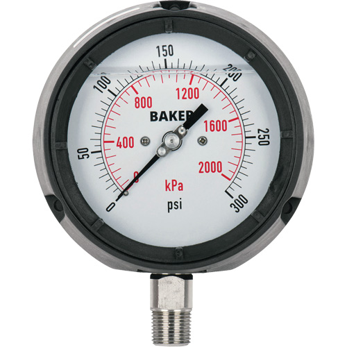 Pressure Gauge, 4-1/2" , 0 - 5000 psi, Bottom Mount, Liquid Filled Analogue Planification Entrepots Molloy
