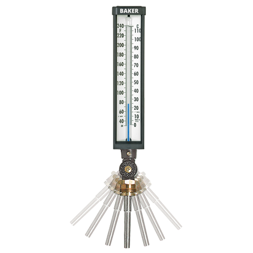 Variable Angle Industrial Thermometers, Contact, Analogue, 0-120°F (-17-49°C) Planification Entrepots Molloy