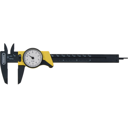 Compas m&eacute;trique &agrave; cadran, R&eacute;solution de 0,001 mm, 150 mm gamme de mesure Planification Entrepots Molloy