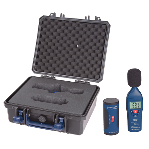 Ensemble de sonom&egrave;tre et calibrateur, Gamme de mesure 30 - 130 dB Planification Entrepots Molloy