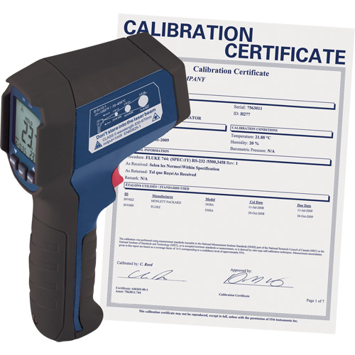 Infrared Thermometer with ISO Certificate, -31°- 1202° F ( -35° - 650° C ), 12:1, Adjustable Emmissivity Planification Entrepots Molloy