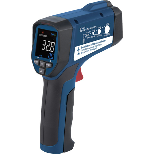 Professional Infrared Thermometer, -26 - 1472° F ( -32 - 800° C ), 30:1, Adjustable Emmissivity Planification Entrepots Molloy