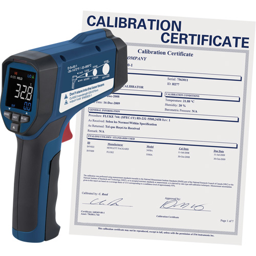 Professional Infrared Thermometer with ISO Certificate, -26 - 1472° F ( -32 - 800° C ), 30:1, Adjustable Emmissivity Planification Entrepots Molloy