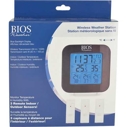 Wireless Weather Station with 3 Sensors, Non-Contact, Digital, 40-158°F (-40-70°C) Planification Entrepots Molloy