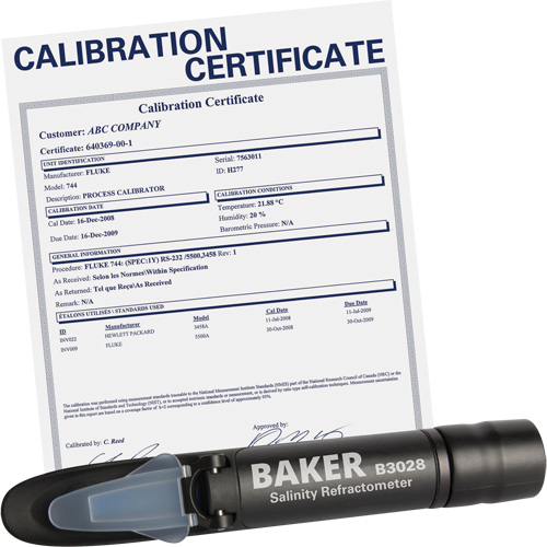Refractometer with ISO Certificate, Analogue (Sight Glass), Salinity Planification Entrepots Molloy