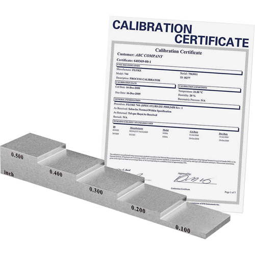 5-Step Calibration Block with ISO Certificate Planification Entrepots Molloy