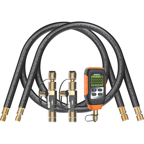 Ensemble d'&eacute;vacuation rapide avec tuyaux, outils de base et vacuom&egrave;tre en micron Planification Entrepots Molloy
