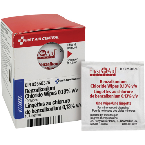 SmartCompliance Refill Benzalkonium Chloride Wipes 0.13% v/v, Towelette, Antiseptic Planification Entrepots Molloy