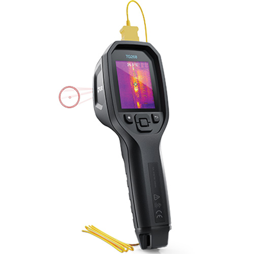 Cam&eacute;ra d'imagerie thermique IR 24:1 avec laser Bullseye et thermocouple de type K, 160 x 120 pixels, -10° - 45°C (14° - 113°F), 70 mK Planification Entrepots Molloy