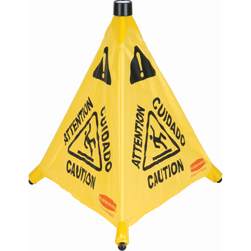 Pop-Up Safety Cone, Trilingual With Pictogram Planification Entrepots Molloy