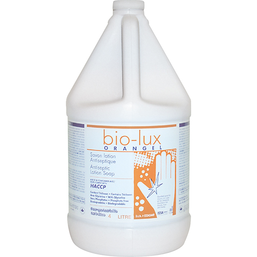 Savon liquide antimicrobien Orangel Bio-Lux , Liquide, 4 L, Parfum&eacute; Planification Entrepots Molloy