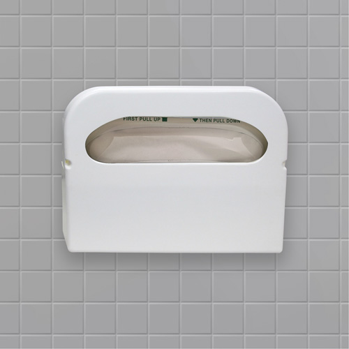 Distributeur de couvre-si&egrave;ges de toilettes pli&eacute;s en deux Health Gards Planification Entrepots Molloy