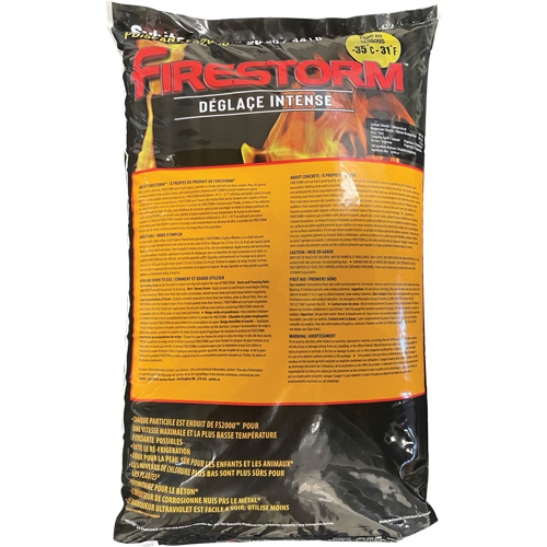 Produits de d&eacute;glaçage intense Firestorm, Sac, 44 lb (20 kg), Point de fonte -35°C (-31°F) Planification Entrepots Molloy