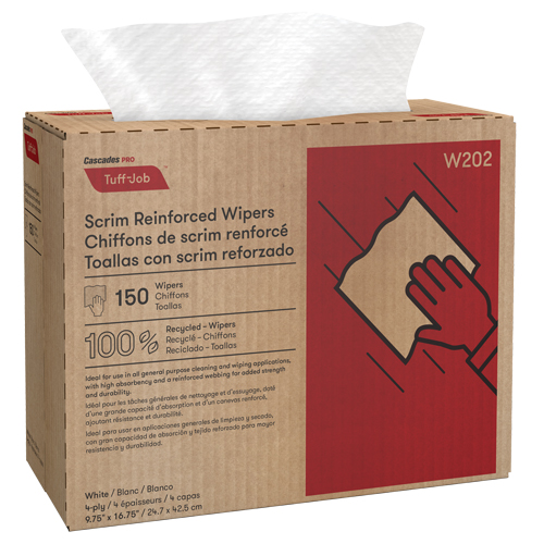 Pro Tuff-Job Scrim Reinforced Wipers, All-Purpose, 16-3/4" L x 9-3/4" W Planification Entrepots Molloy