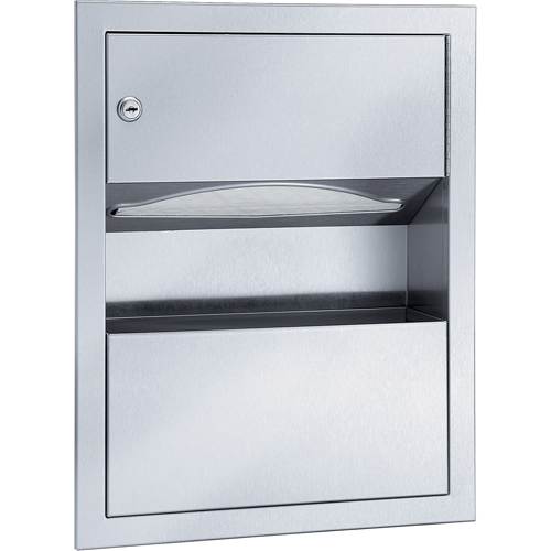 Combination Towel Dispenser with Waste Receptacle, Manual, 14" W x 4" D x 28" H Planification Entrepots Molloy