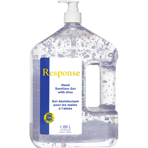Gel d&eacute;sinfectant pour les mains &agrave; l'alo&egrave;s Response, 1890 ml, Bouteille &agrave; pompe, 70 % alcool Planification Entrepots Molloy
