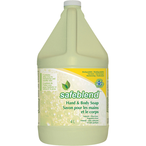 Hand & Body Soap, Liquid, 4 L, Unscented Planification Entrepots Molloy