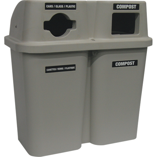 Recycling Containers Bullseye, Curbside, Plastic, 2 x 22 US gal. Planification Entrepots Molloy