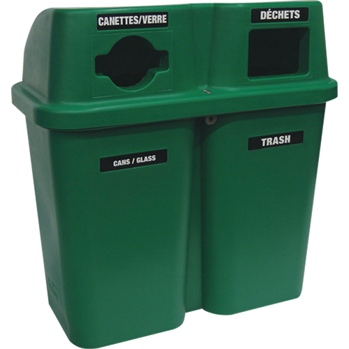 Contenants de recyclage Bullseye, Bord de rue, Plastique, 2 x 22 gal. US Planification Entrepots Molloy