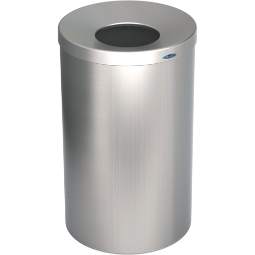 Lobby Waste Receptacle, Stainless Steel, 33 US gal. Planification Entrepots Molloy