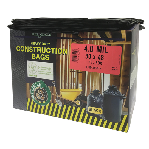 Contractor Liners, Strong, 30" W x 48" L, 4 mils, Black, 124.91 L (33 Gal.) Capacity Planification Entrepots Molloy