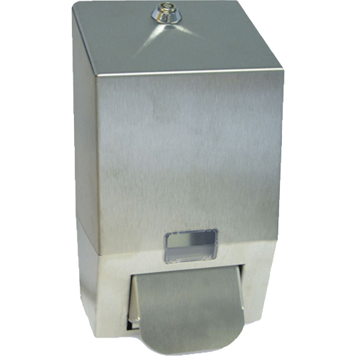 Stainless Steel Soap Dispenser, Push, 1000 ml Capacity, Cartridge Refill Format Planification Entrepots Molloy