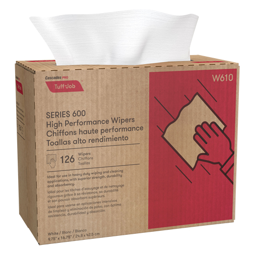 Pro Tuff-Job HP Interfold Popup Wipers, Heavy-Duty, 16-3/4" L x 9-3/4" W Planification Entrepots Molloy