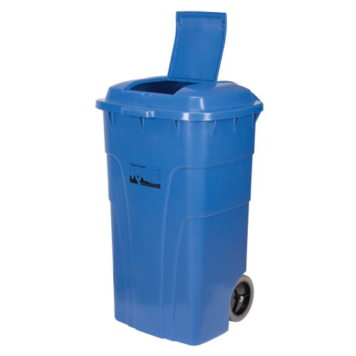 Roll Out Recycling Bin, Curbside, Polyethylene, 65 US gal. Planification Entrepots Molloy