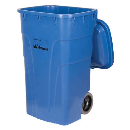 Roll Out Recycling Bin, Curbside, Polyethylene, 65 US gal. Planification Entrepots Molloy