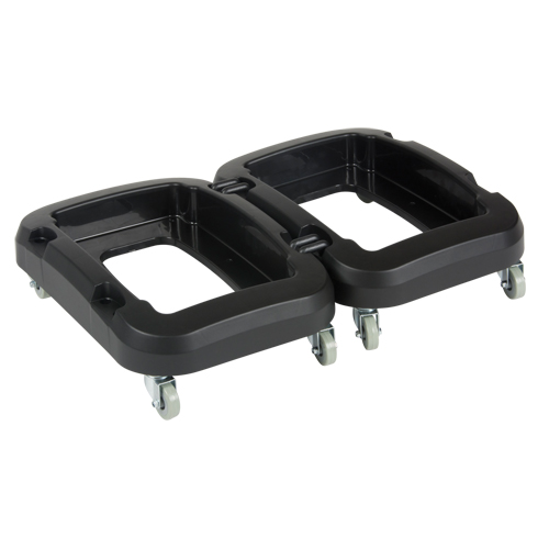Recycling & Waste Receptacle Dolly, Polypropylene, Black, Fits: 17-1/4" x 12-1/2" Planification Entrepots Molloy
