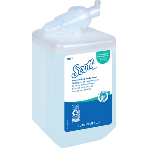 Savon moussant pour le corps et les cheveux Scott Pro, 1000 ml, Fraîcheur, Bouteille Planification Entrepots Molloy