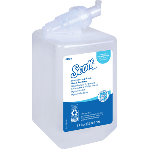 D&eacute;sinfectant moussant et hydratant pour les mains Pro de Scott, 1000 ml, Cartouche de recharge, 62% alcool Planification Entrepots Molloy