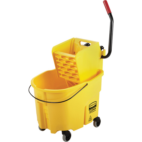 WaveBrake&reg; Mop Bucket & Wringer Combo Pack, Side Press, 8.75 US Gal.(35 Quart), Yellow Planification Entrepots Molloy