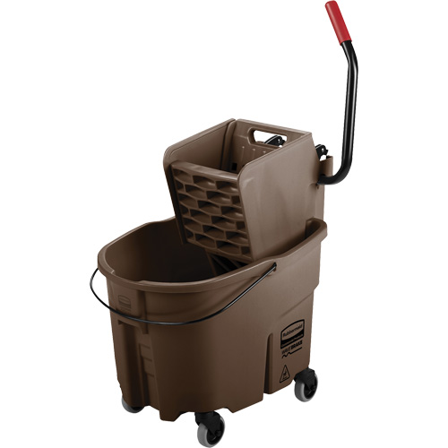 WaveBrake&reg; Mop Bucket & Wringer Combo Pack, Side Press, 8.75 US Gal.(35 Quart), Brown Planification Entrepots Molloy