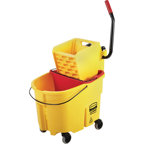 Ensemble de seau pour vadrouille et essoreuse WaveBrake, Pression lat&eacute;rale, 8,75 gal. US (35 pintes), Jaune Planification Entrepots Molloy