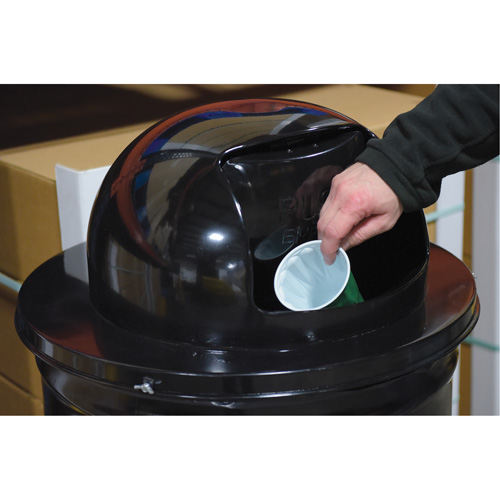 Drum Waste Disposal Top, Dome Lid, Metal, Fits Container Size: 23-1/2" Dia. Planification Entrepots Molloy
