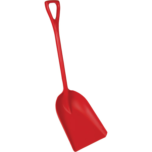 One-Piece Food Processing Shovel, 14" x 17" Blade, 42-1/2" Length, Plastic, Red Planification Entrepots Molloy