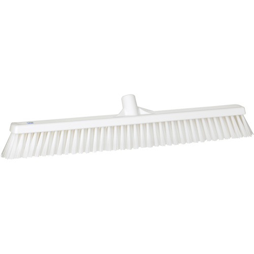 Combo Bristle Push Broom, Coarse/Fine Bristles, 24", Polyester, White Planification Entrepots Molloy