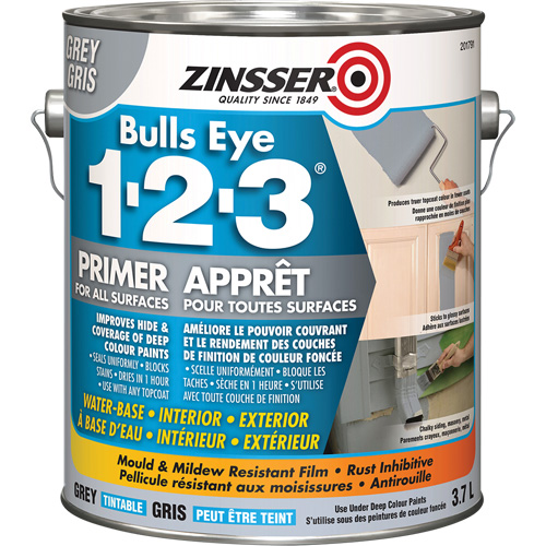 Appr&ecirc;t &agrave; base d'eau Bulls Eye 1-2-3, 3,78 L, Gallon, Gris Planification Entrepots Molloy