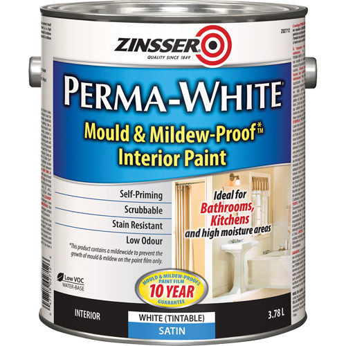 Perma-White&reg; Mold & Mildew-Proof Interior Paint, 3.78 L, Gallon, White Planification Entrepots Molloy