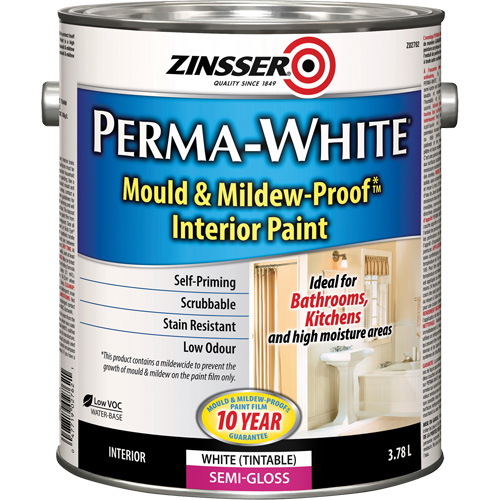 Peinture int&eacute;rieure Mold & Mildew-Proof Perma-White, 3,78 L, Gallon, Blanc Planification Entrepots Molloy