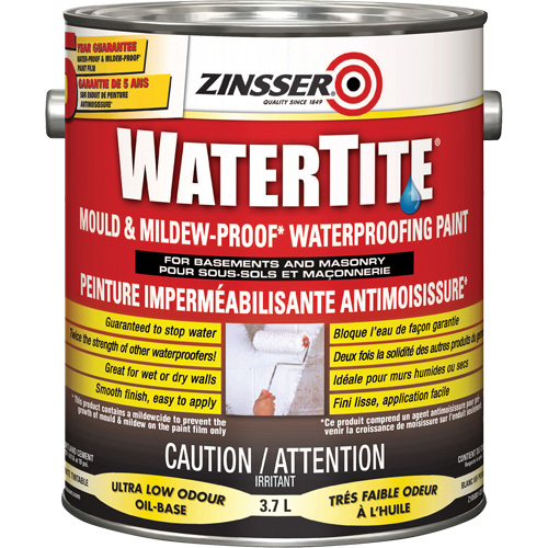 Peinture &agrave; l'&eacute;preuve de l'eau Watertite Mold & Mildew-Proof, Blanc, Satin&eacute;, 3,78 L, Gallon Planification Entrepots Molloy