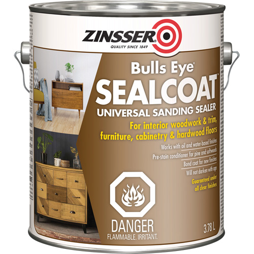 Scellant de ponçage universel Zinsser Bulls Eye SealCoat, Transparent, 3,7 L Planification Entrepots Molloy