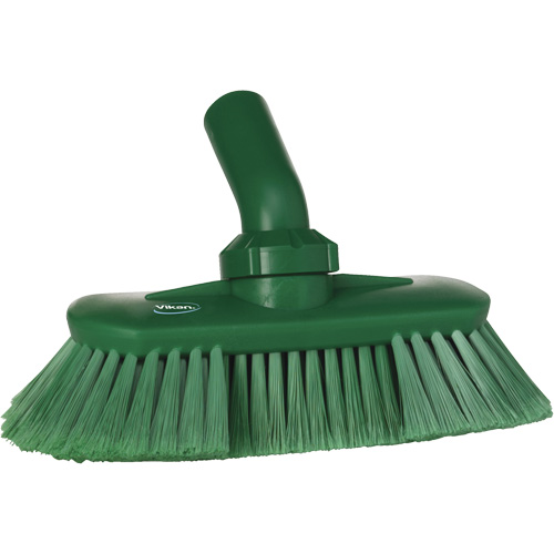 Angle-Adjustable Water-Fed Washing Brush, Soft Bristles, 9-1/4" Long, Green Planification Entrepots Molloy